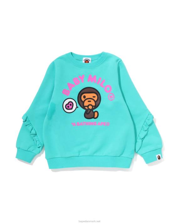 A Bathing Ape børn baby milo hjerteflæse crewneck HH6J1495 mynte