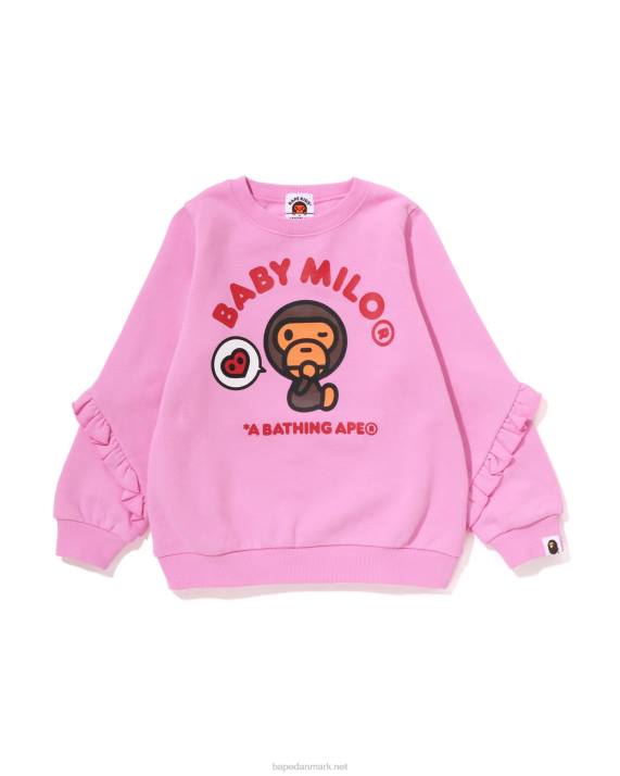 A Bathing Ape børn baby milo hjerteflæse crewneck HH6J1496 lyserød