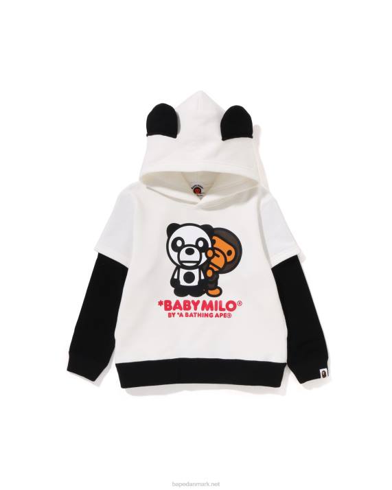 A Bathing Ape børn baby milo panda pullover hættetrøje i lag HH6J1461 hvid