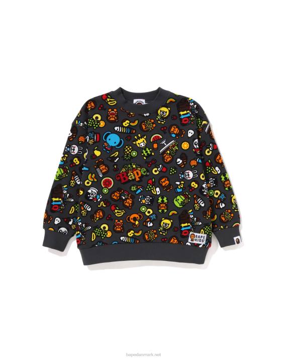 A Bathing Ape børn baby milo sweatshirt med blandet frugt HH6J1442 mørkegrå