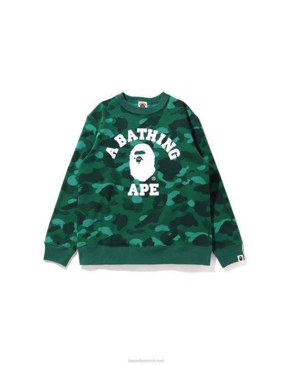 A Bathing Ape børn farve camo college crewneck jr HH6J1648 smaragd