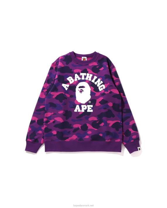 A Bathing Ape børn farve camo college crewneck jr HH6J1650 lilla
