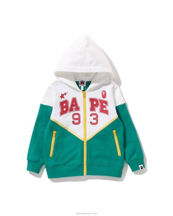 A Bathing Ape børn farveblok hættetrøje med lynlås HH6J1580 mynte