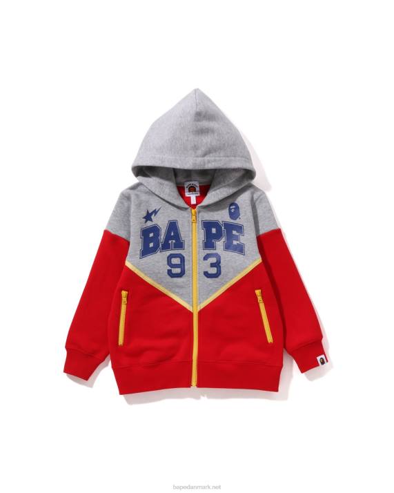 A Bathing Ape børn farveblok hættetrøje med lynlås HH6J1581 knaldrød
