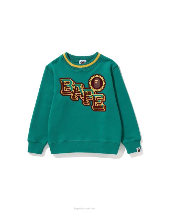 A Bathing Ape børn hovedemblem rund hals HH6J1570 påfuglegrøn