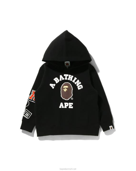A Bathing Ape børn multi font pullover hættetrøje HH6J1673 sort