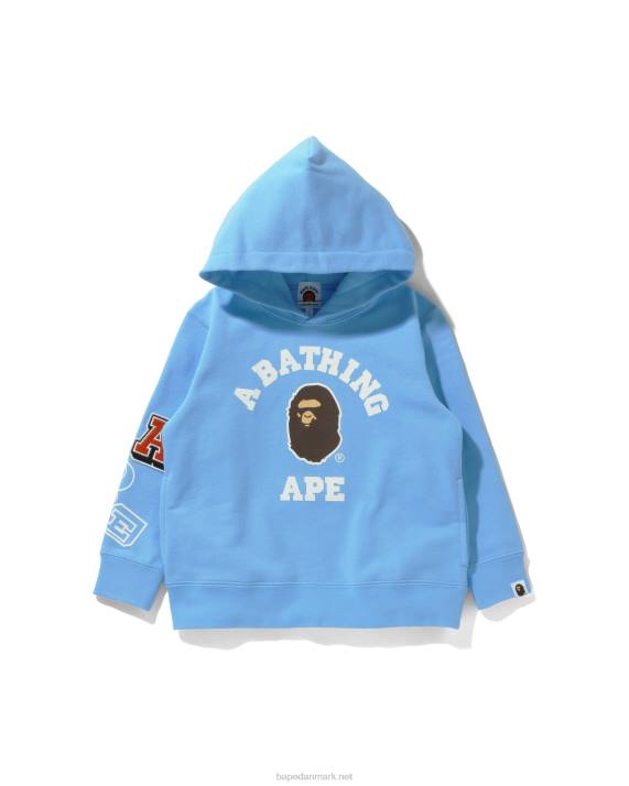 A Bathing Ape børn multi font pullover hættetrøje HH6J1674 blå