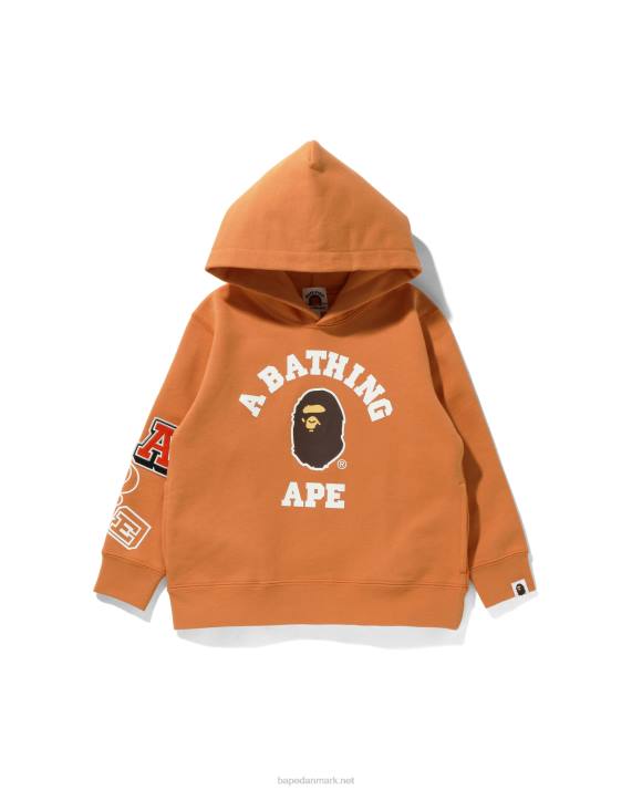 A Bathing Ape børn multi font pullover hættetrøje HH6J1675 orange
