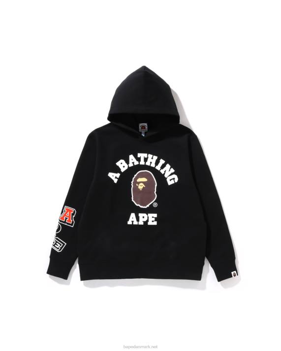 A Bathing Ape børn multi font pullover hættetrøje jr HH6J1693 sort