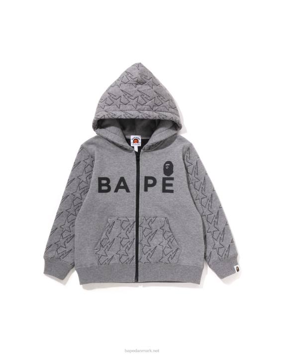 A Bathing Ape børn sta quiltende hættetrøje med lynlås HH6J1545 grå