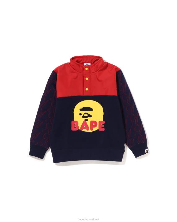 A Bathing Ape børn sta quiltende hoved halv snap sved HH6J1540 blå