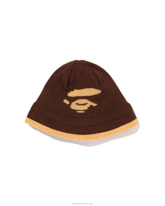 A Bathing Ape Kvinder ansigt strik hue HH6J1105 Brun