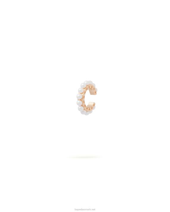 A Bathing Ape Kvinder perle clip ørering HH6J1121 guld