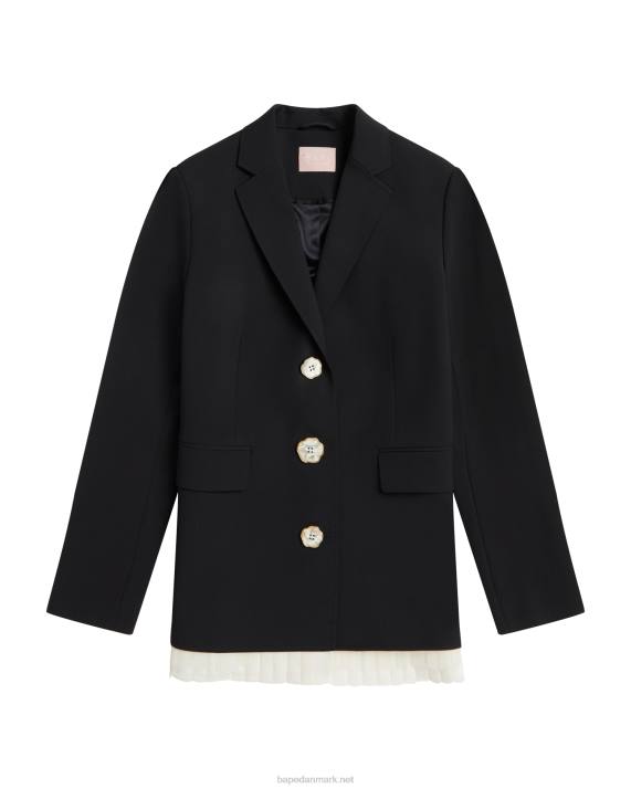 A Bathing Ape Kvinder blazerjakke med knapper HH6J988 sort