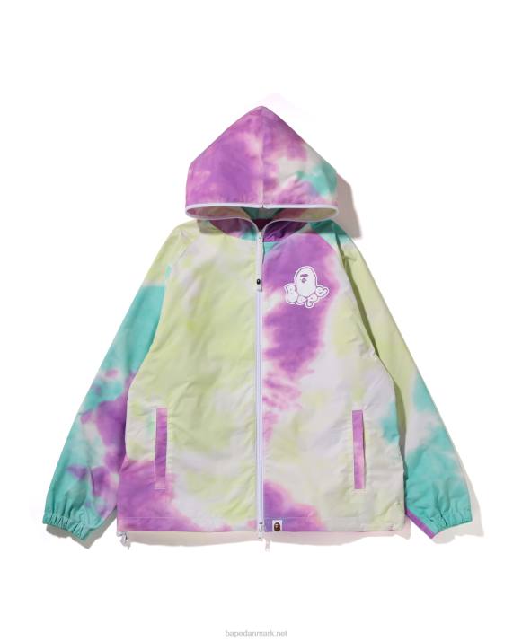 A Bathing Ape Kvinder tie-dye oversized hættetrøjejakke med fuld lynlås HH6J995 caise