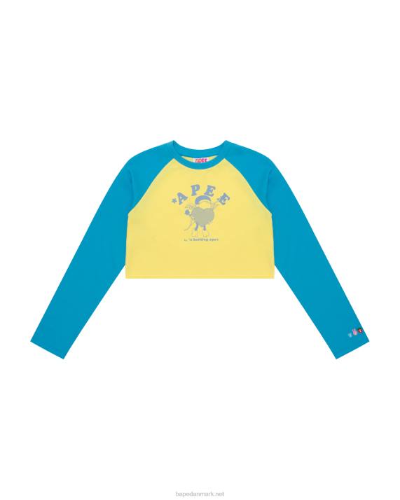 A Bathing Ape Kvinder grafisk langærmet raglan-t-shirt HH6J1052 blå