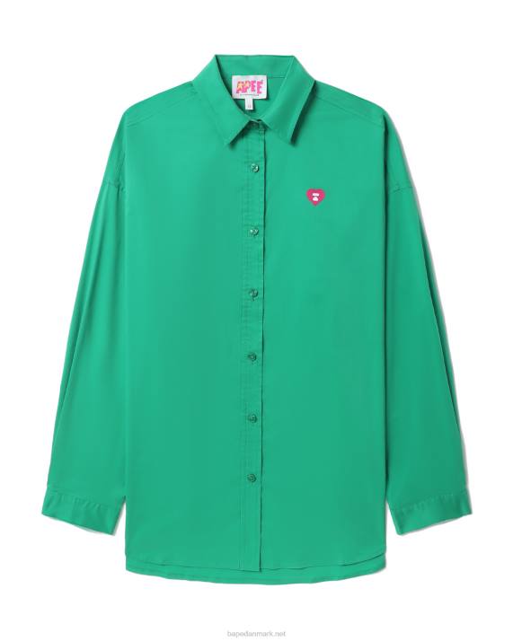 A Bathing Ape Kvinder kæreste skjorte HH6J833 smaragd