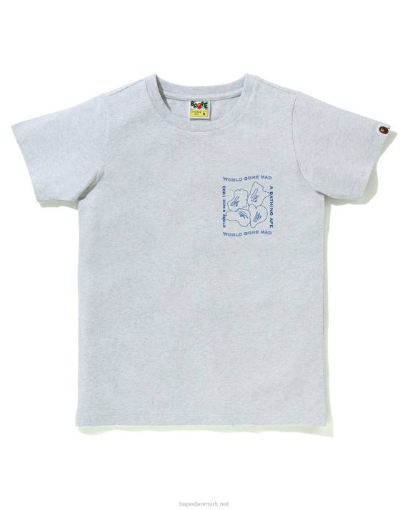 A Bathing Ape Kvinder T-shirt med blæktryk HH6J928 grå
