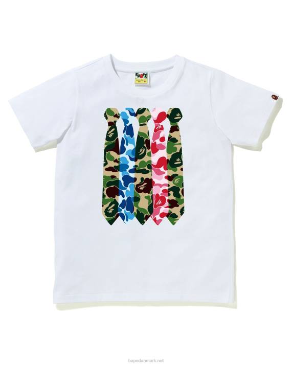 A Bathing Ape Kvinder abc camo t-shirt med slips HH6J888 hvid