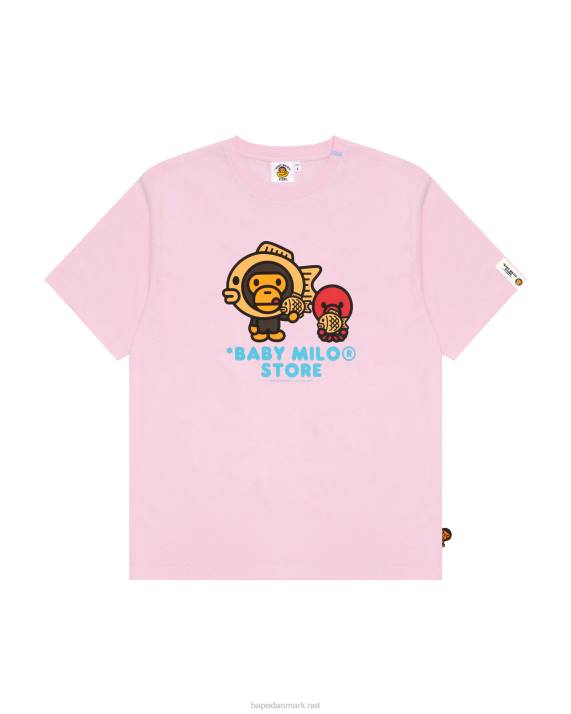 A Bathing Ape Kvinder baby milo grafisk t-shirt HH6J861 lyserød