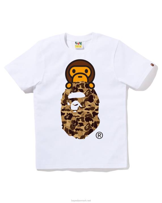 A Bathing Ape Kvinder cookie camo 2 milo på hoved tee HH6J806 hvid