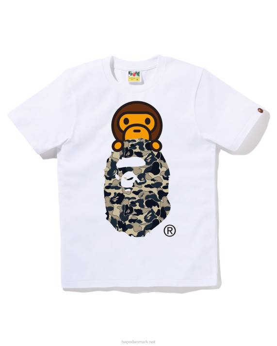 A Bathing Ape Kvinder cookie camo 2 milo på hoved tee HH6J807 hvid