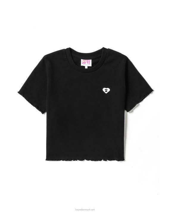 A Bathing Ape Kvinder cropped logo top HH6J822 sort