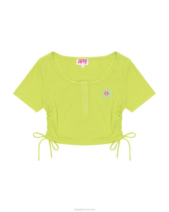 A Bathing Ape Kvinder cropped top med snøre med logo HH6J933 lysegrøn