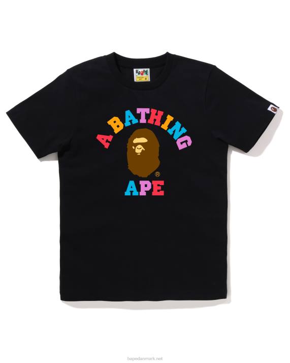 A Bathing Ape Kvinder farver college t-shirt HH6J781 sort