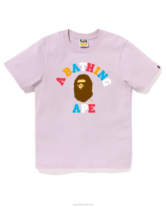 A Bathing Ape Kvinder farver college t-shirt HH6J782 pastel lilla