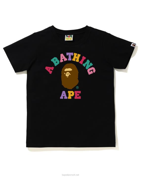 A Bathing Ape Kvinder farver college t-shirt HH6J981 sort