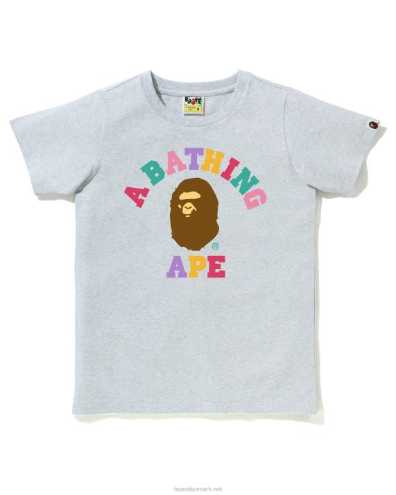 A Bathing Ape Kvinder farver college t-shirt HH6J982 grå