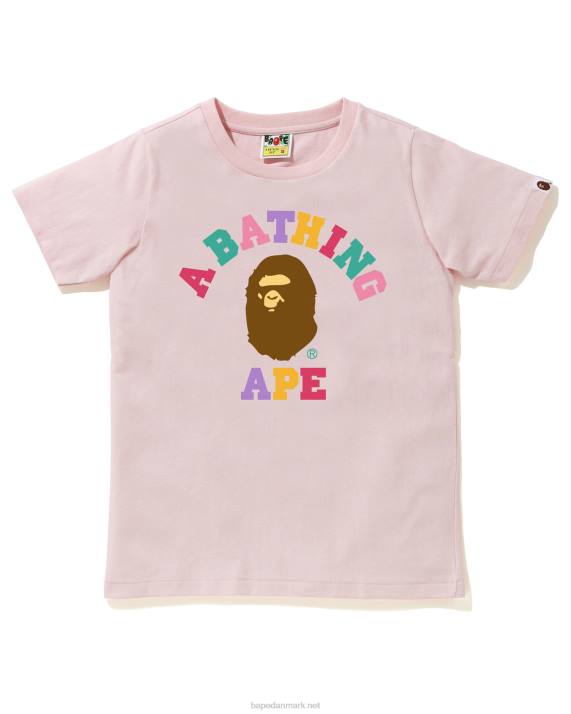 A Bathing Ape Kvinder farver college t-shirt HH6J983 lyserød