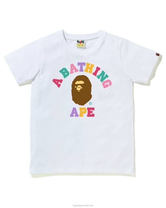 A Bathing Ape Kvinder farver college t-shirt HH6J984 hvid