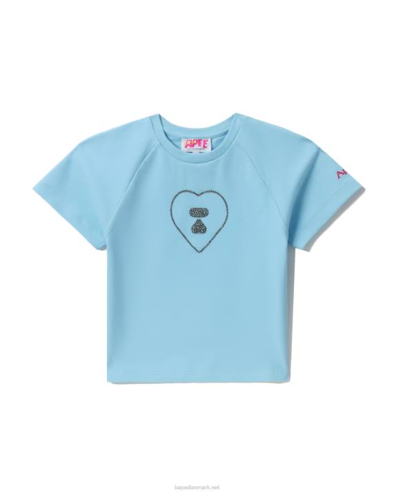 A Bathing Ape Kvinder grafisk crop-t-shirt #2 HH6J813 Himmelblå