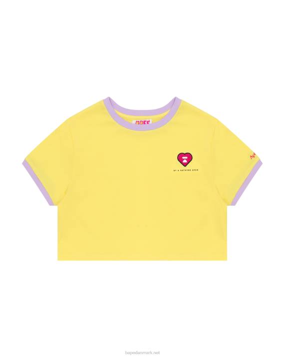 A Bathing Ape Kvinder hjerte beskåret t-shirt HH6J964 gul