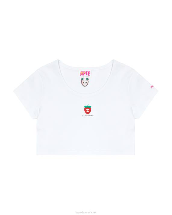 A Bathing Ape Kvinder logo bær t-shirt HH6J939 bleget hvid