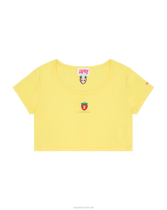 A Bathing Ape Kvinder logo bær t-shirt HH6J940 citrongul