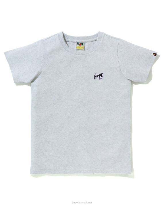 A Bathing Ape Kvinder logo one point t-shirt HH6J1002 grå