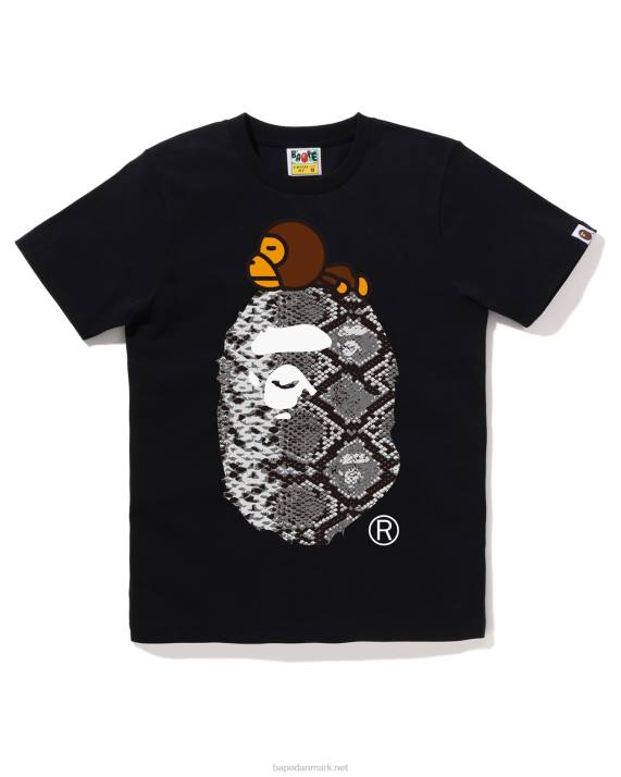 A Bathing Ape Kvinder slange milo på stor t-shirt HH6J877 sort