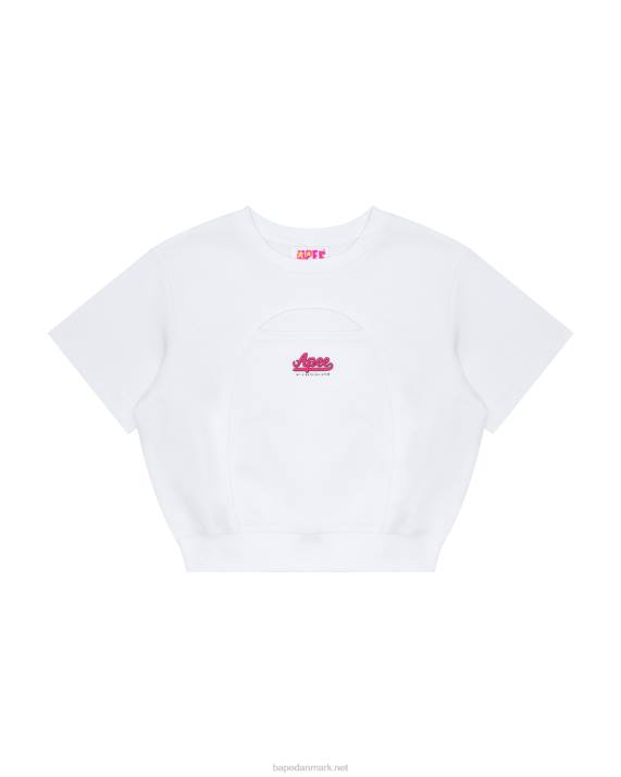 A Bathing Ape Kvinder sweatshirt med croppet logo HH6J945 hvid