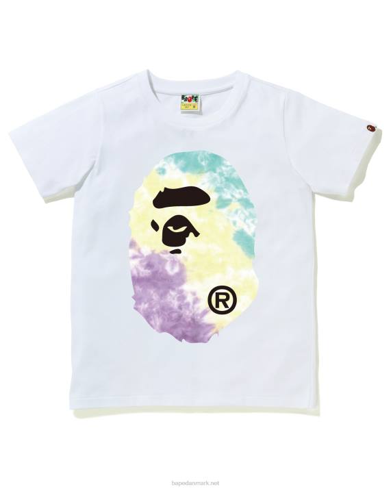A Bathing Ape Kvinder tie-dye big head tee HH6J1000 hvid