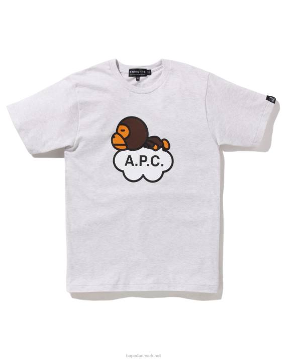 A Bathing Ape Kvinder x a.p.c. milo bred t-shirt HH6J903 grå
