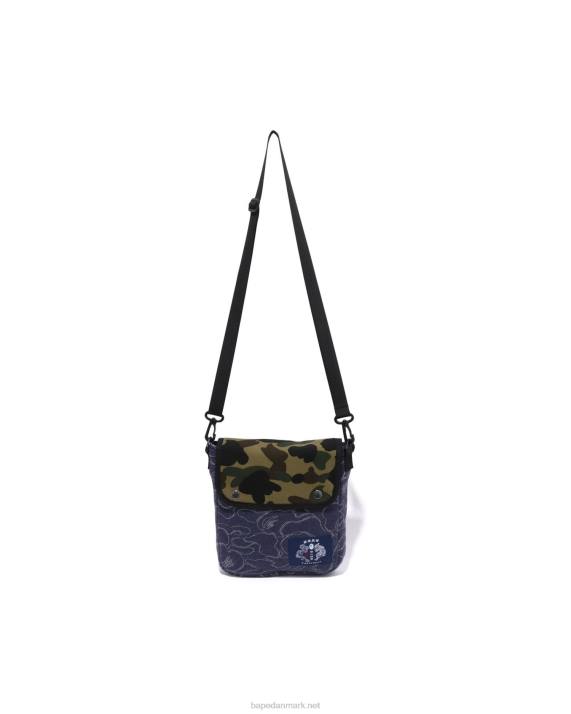 A Bathing Ape Mænd abc camo skuldertaske HH6J421 Marine blå