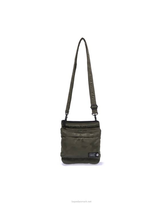 A Bathing Ape Mænd x porter solid camo skuldertaske HH6J548 militærgrøn