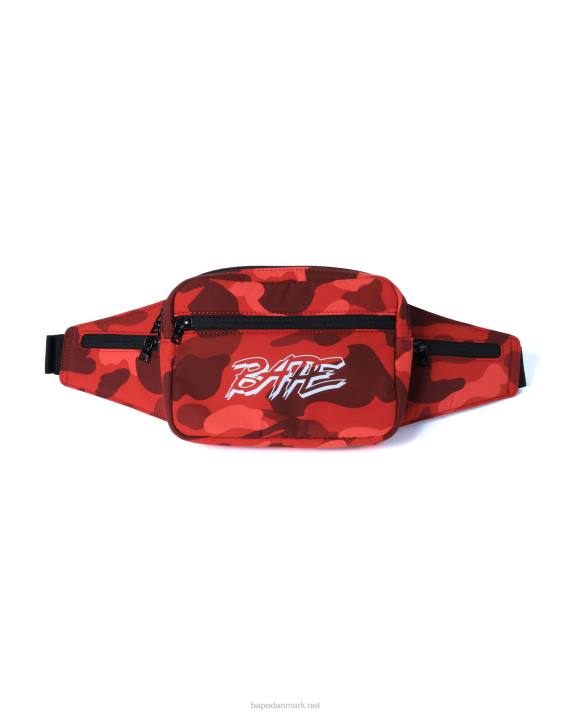 A Bathing Ape Mænd farve camo taljetaske HH6J762 knaldrød