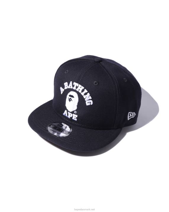A Bathing Ape Mænd college new era snap back cap HH6J576 Marine blå