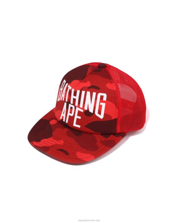 A Bathing Ape Mænd farve camo nyc logo mesh cap HH6J536 knaldrød