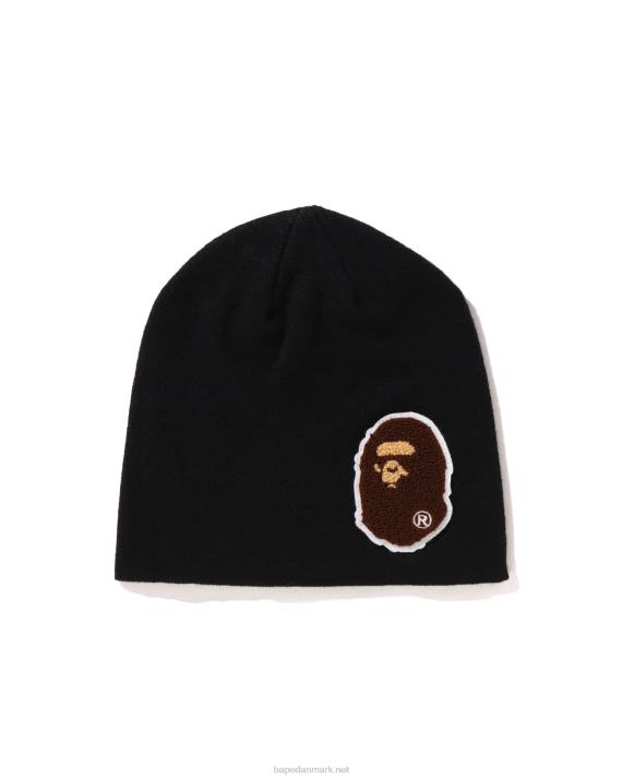 A Bathing Ape Mænd stor hovedstrikket hue HH6J589 sort