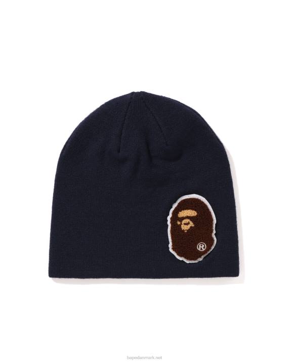 A Bathing Ape Mænd stor hovedstrikket hue HH6J591 blå